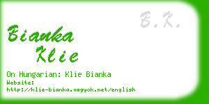 bianka klie business card